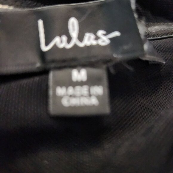 Lulus Sultry Statement Black Mesh Ruched Off-The-Shoulder Jumpsuit Medium - Picture 8 of 8